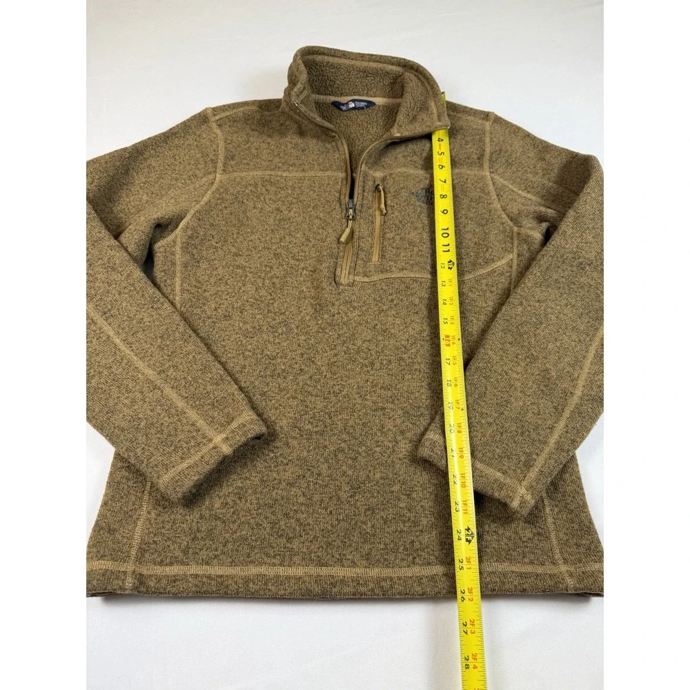 The North Face Gordons Lyons 1/4 Zip Mens Small‎ Brown Fleece Jacket Pullover